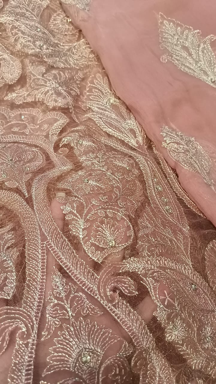 Coral Crush Party Wear - SUNNY Embroidery Creations
