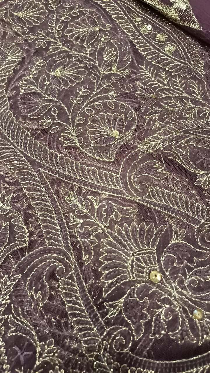 Violet Vibes Party Wear - SUNNY Embroidery Creations