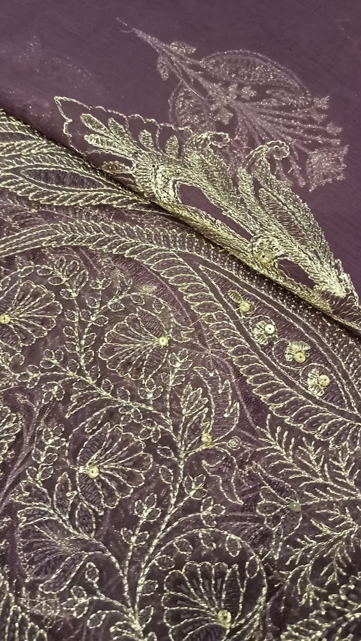Violet Vibes Party Wear - SUNNY Embroidery Creations