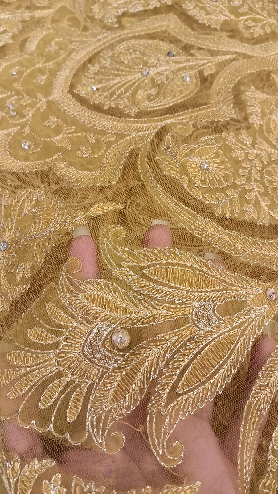 Golden Glow Party Wear - SUNNY Embroidery Creations