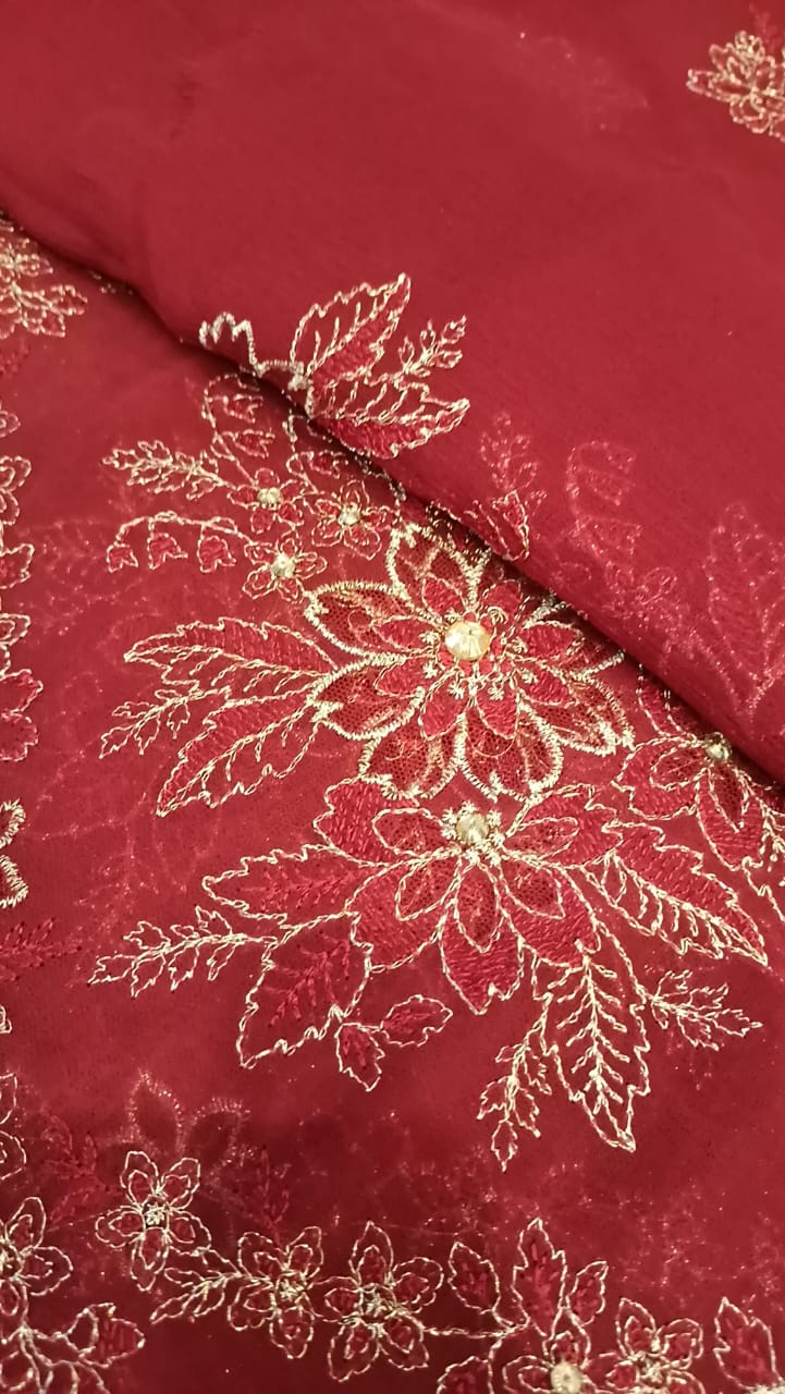 Ruby Rouge Party Wear - SUNNY Embroidery Creations