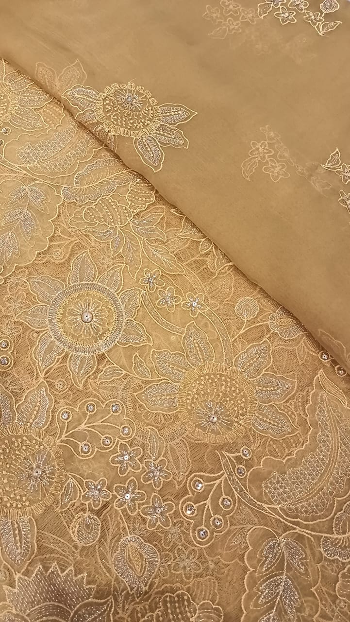 Mustard Mirage Party Wear - SUNNY Embroidery Creations