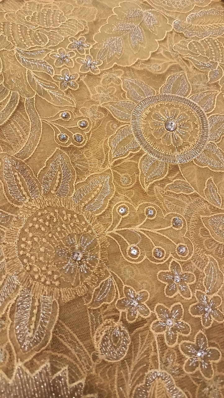 Mustard Mirage Party Wear - SUNNY Embroidery Creations