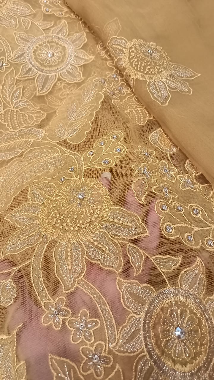 Mustard Mirage Party Wear - SUNNY Embroidery Creations