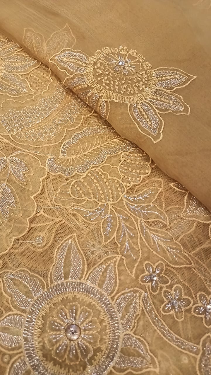 Mustard Mirage Party Wear - SUNNY Embroidery Creations