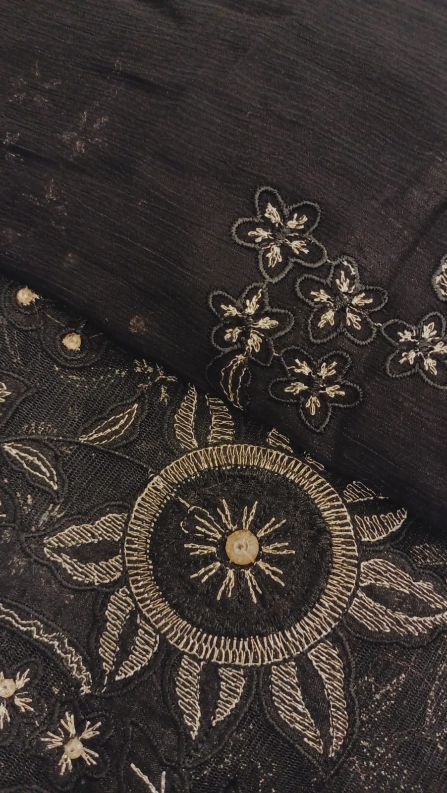Black Beauty Cut Work Party Wear - SUNNY Embroidery Creations