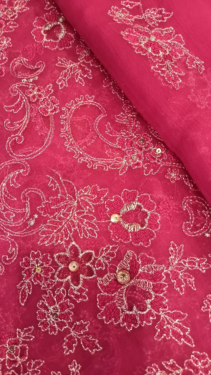 Blushing Beauty Party Wear - SUNNY Embroidery Creations