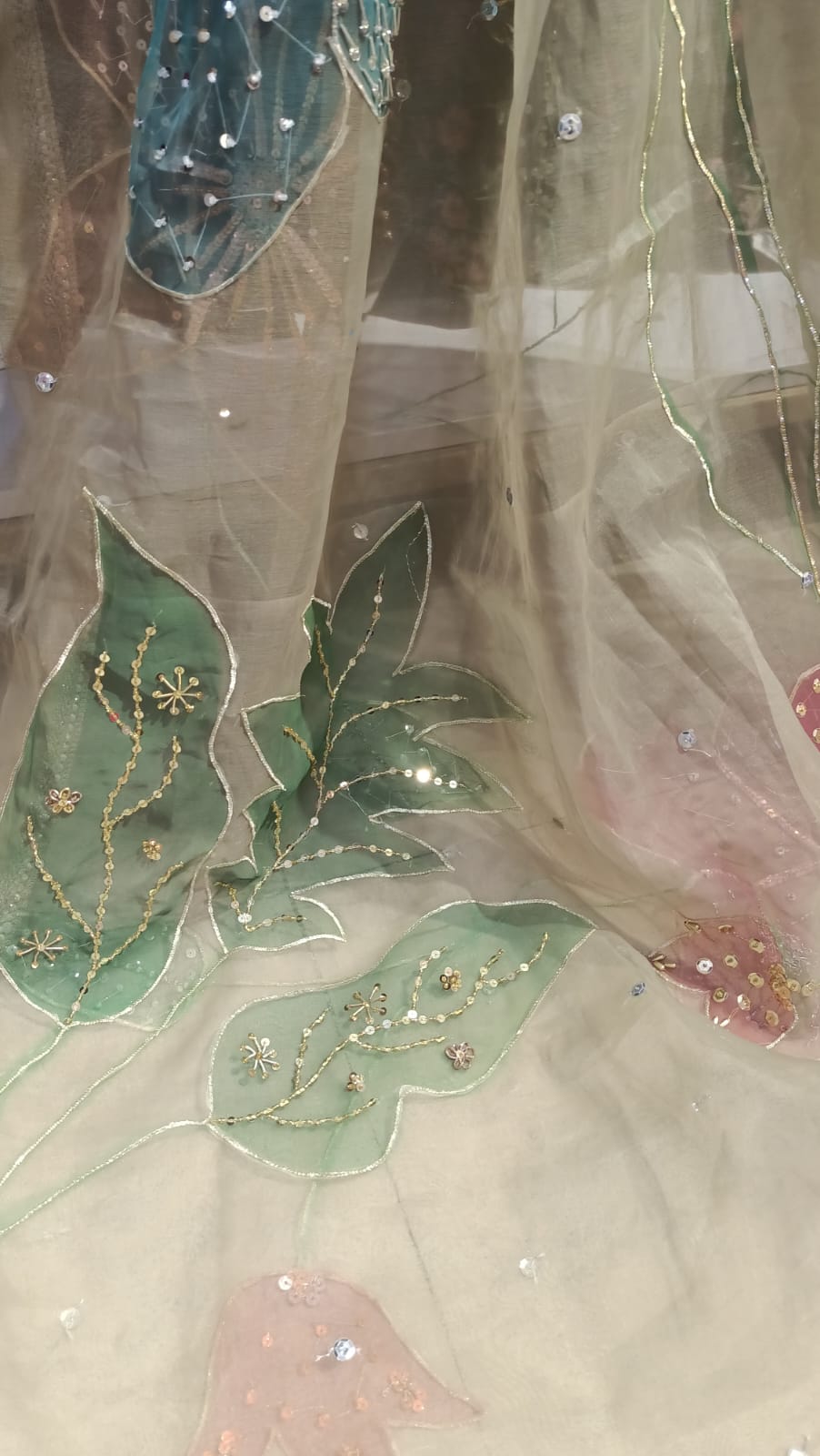 Hand Painted Embroidered Dupatta