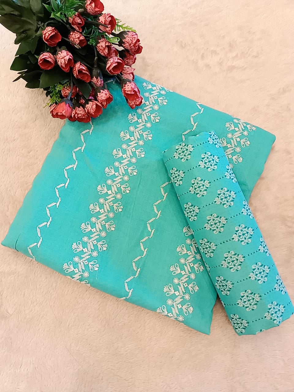 chikankari lawn embroidery summer dress on sale price