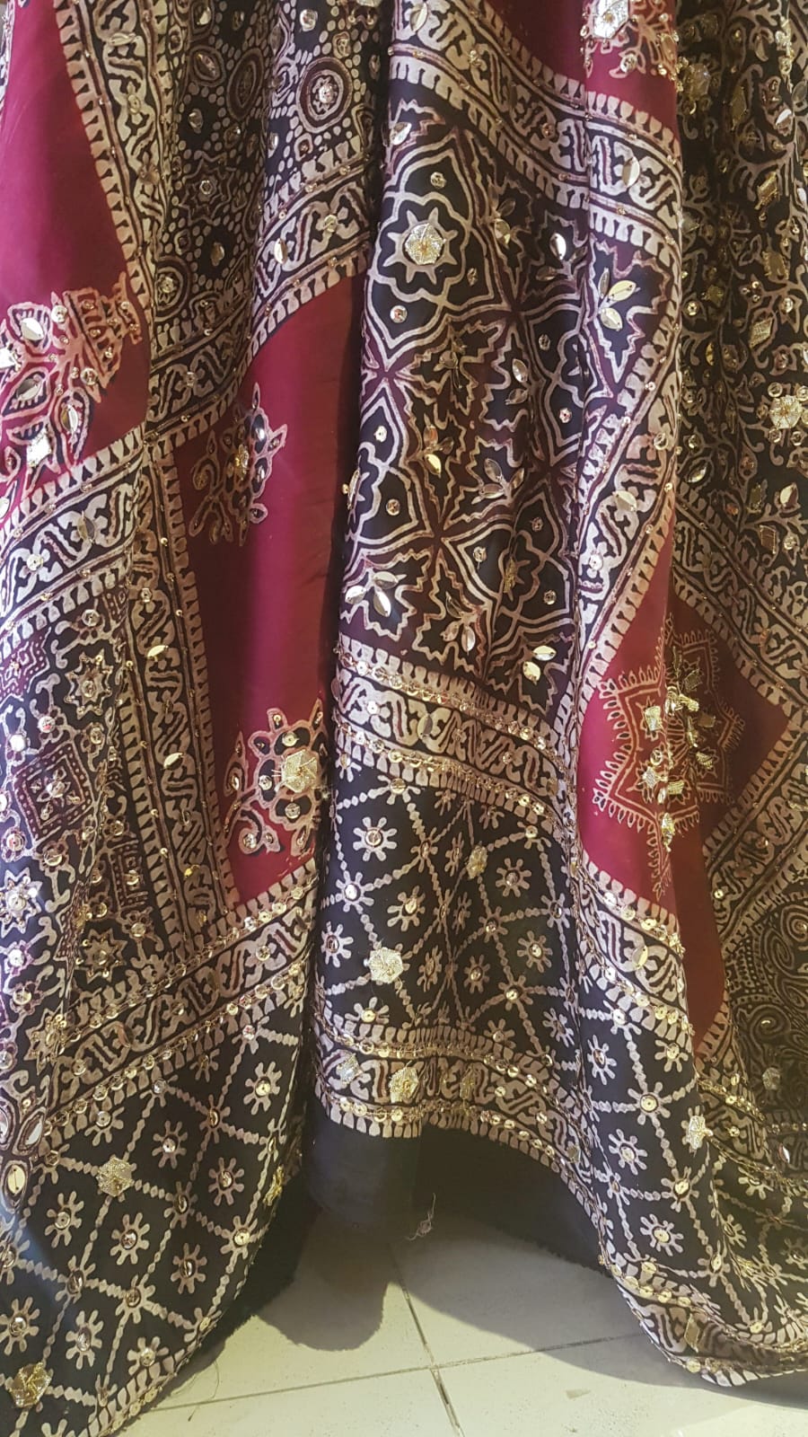 handmade block print pure silk ajrak