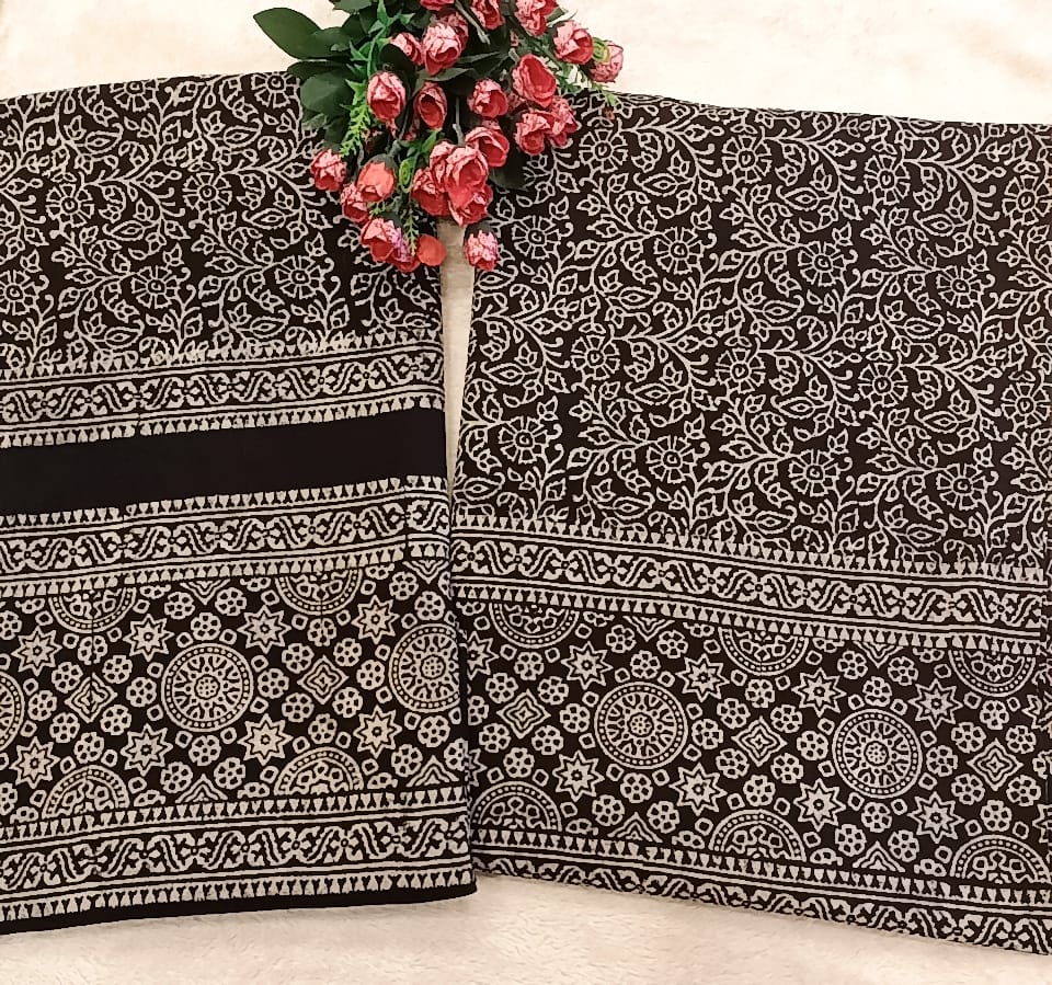 handmade block printed Ajrak Lawn collection