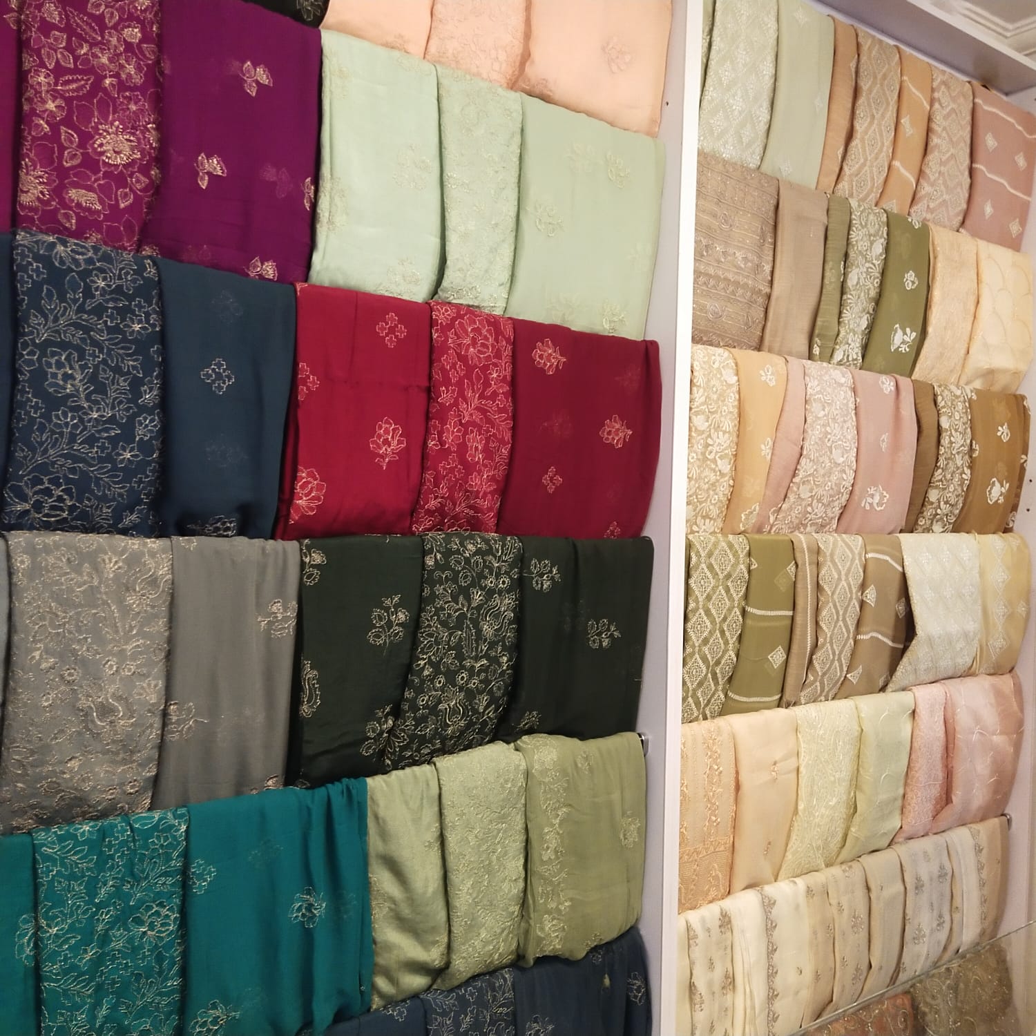 Latest formal wear partywear embroidered raw silk 3 pc