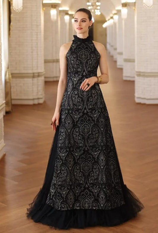 Cut Work Charm Black Dress - SUNNY Embroidery Creations