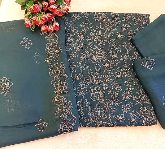 Raw Silk Party Wear - SUNNY Embroidery Creations