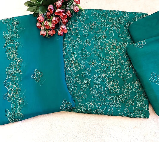 Raw Silk Party Wear - SUNNY Embroidery Creations