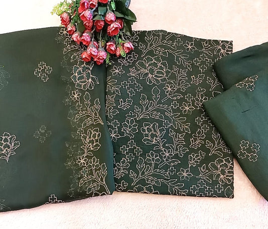 Raw Silk Party Wear - SUNNY Embroidery Creations