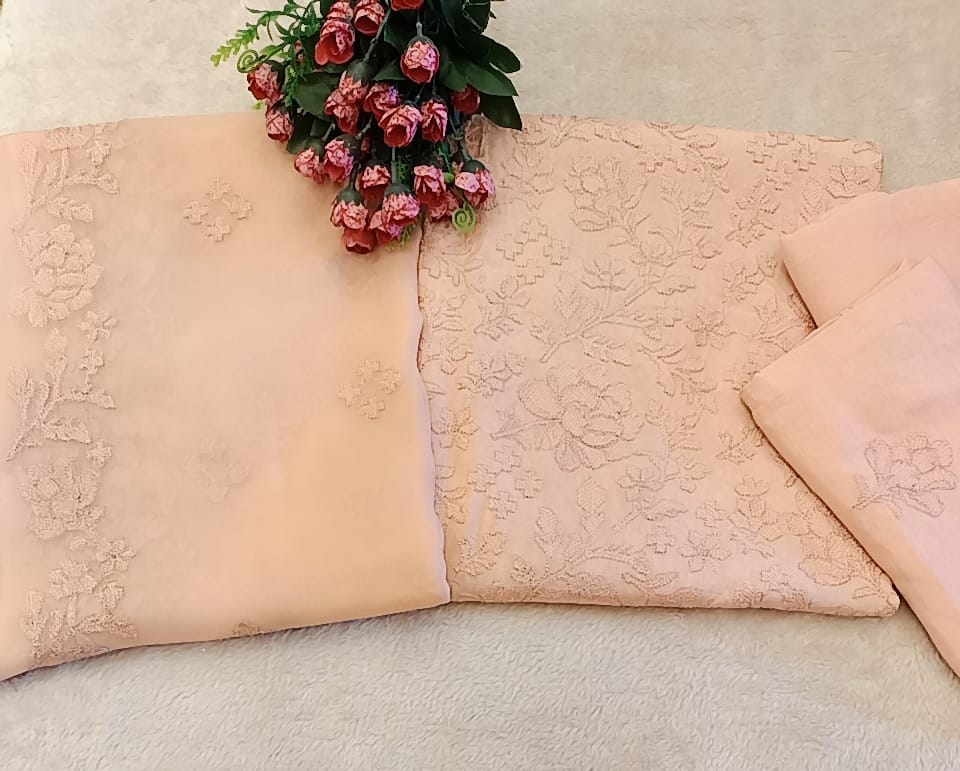 Raw Silk Party Wear - SUNNY Embroidery Creations