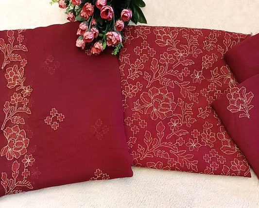 Raw Silk Party Wear - SUNNY Embroidery Creations