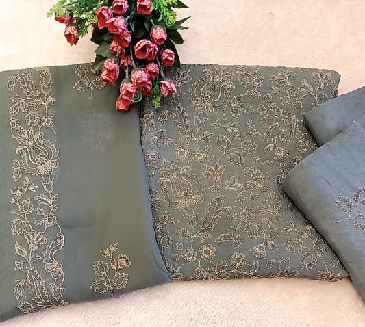 Raw Silk Party Wear - SUNNY Embroidery Creations