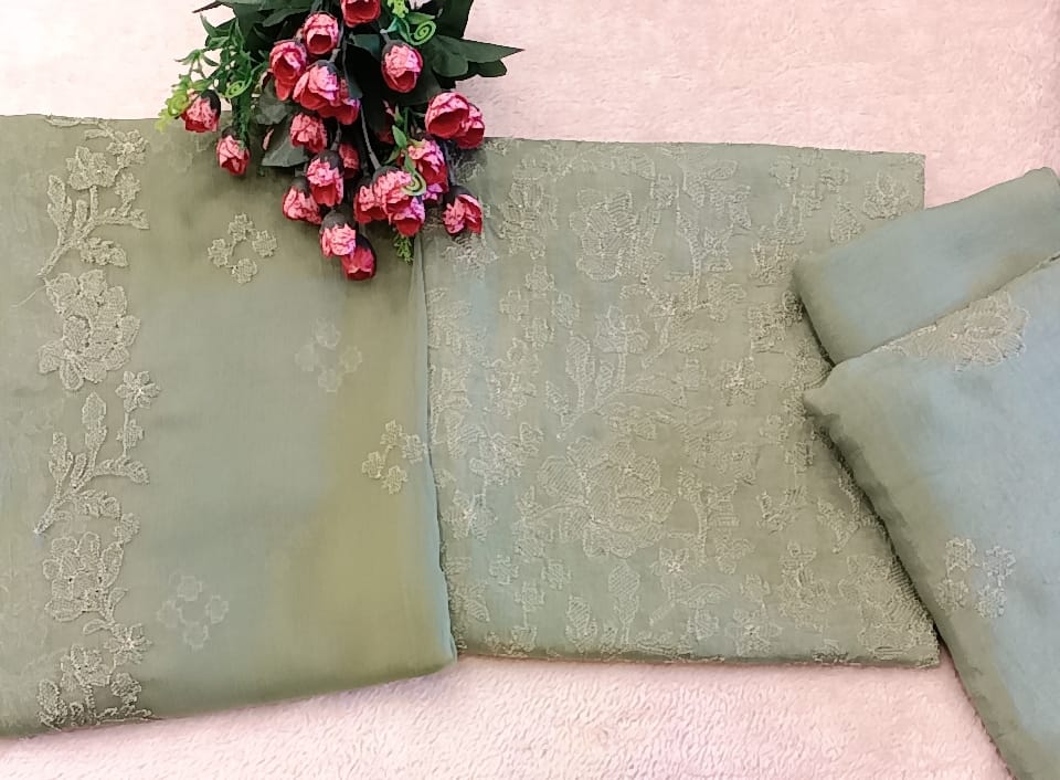 Raw Silk Party Wear - SUNNY Embroidery Creations