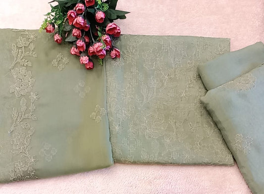 Raw Silk Party Wear - SUNNY Embroidery Creations