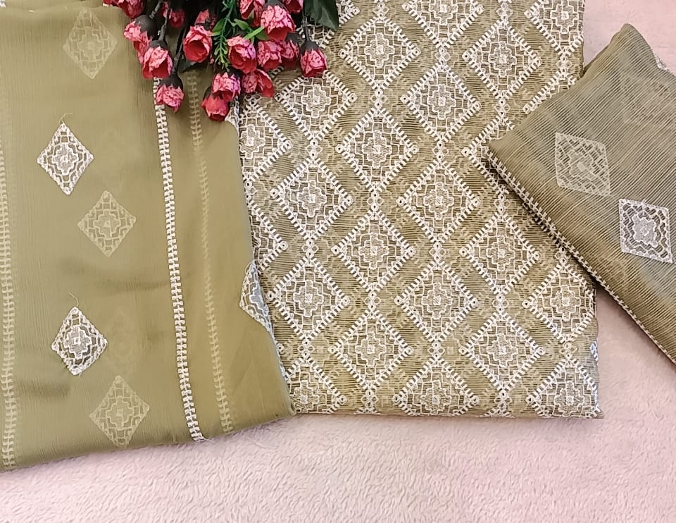 Cotton Net Party Wear - SUNNY Embroidery Creations