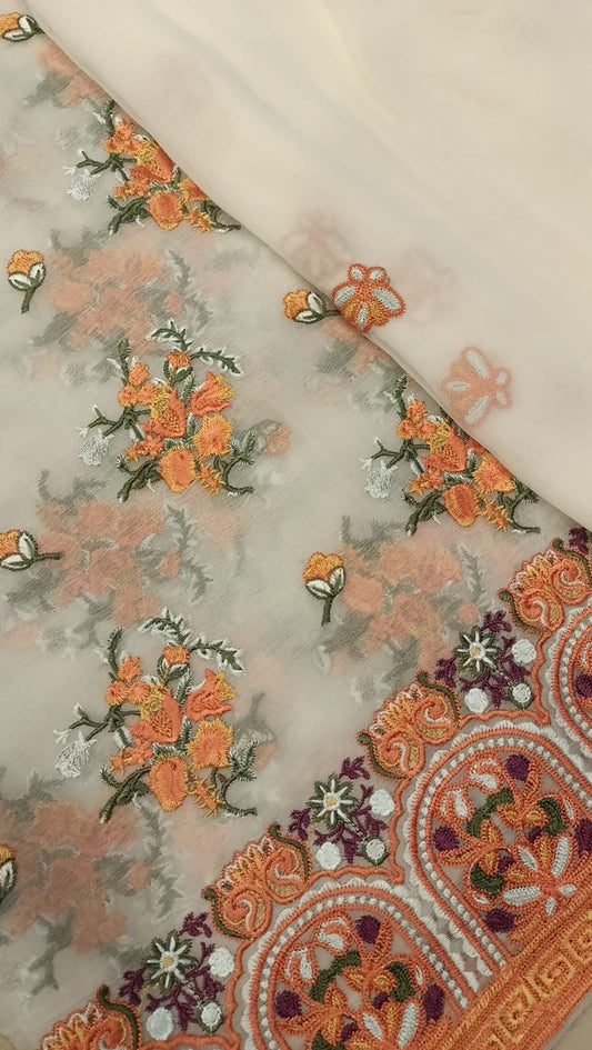Chiffon Embroidered Shirt/Dupatta - SUNNY Embroidery Creations