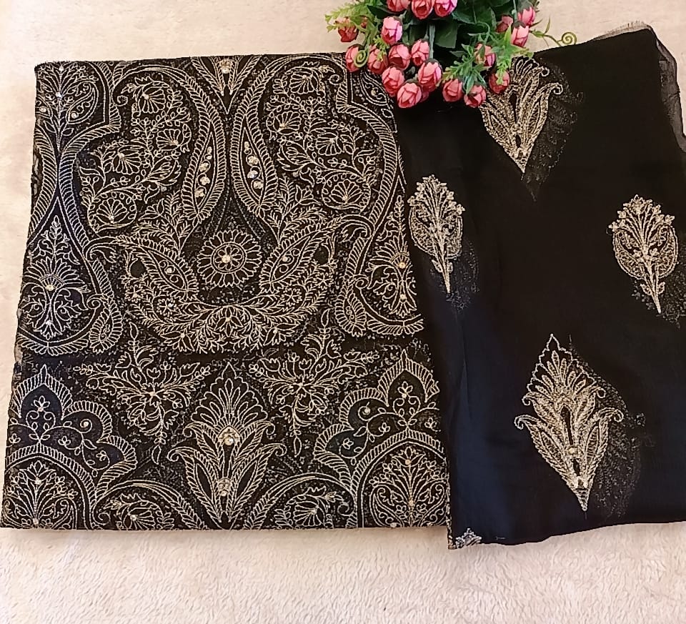 Cut Work Charm Black Dress - SUNNY Embroidery Creations