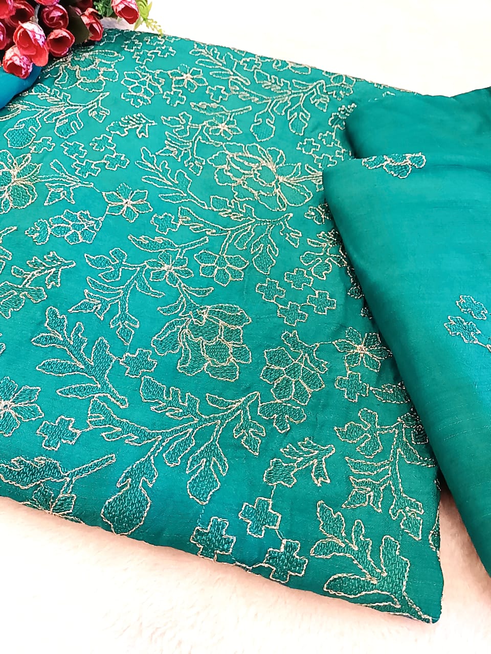 Raw Silk Party Wear - SUNNY Embroidery Creations