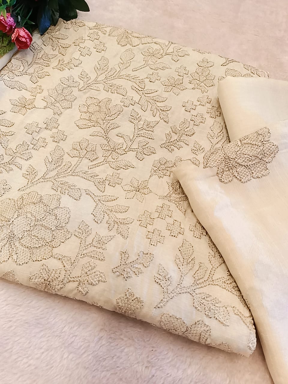 Raw Silk Party Wear - SUNNY Embroidery Creations