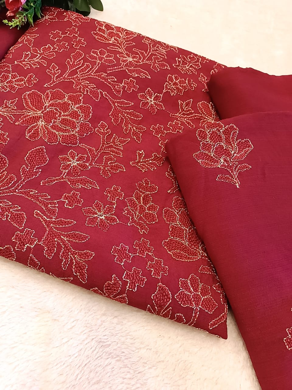 Raw Silk Party Wear - SUNNY Embroidery Creations