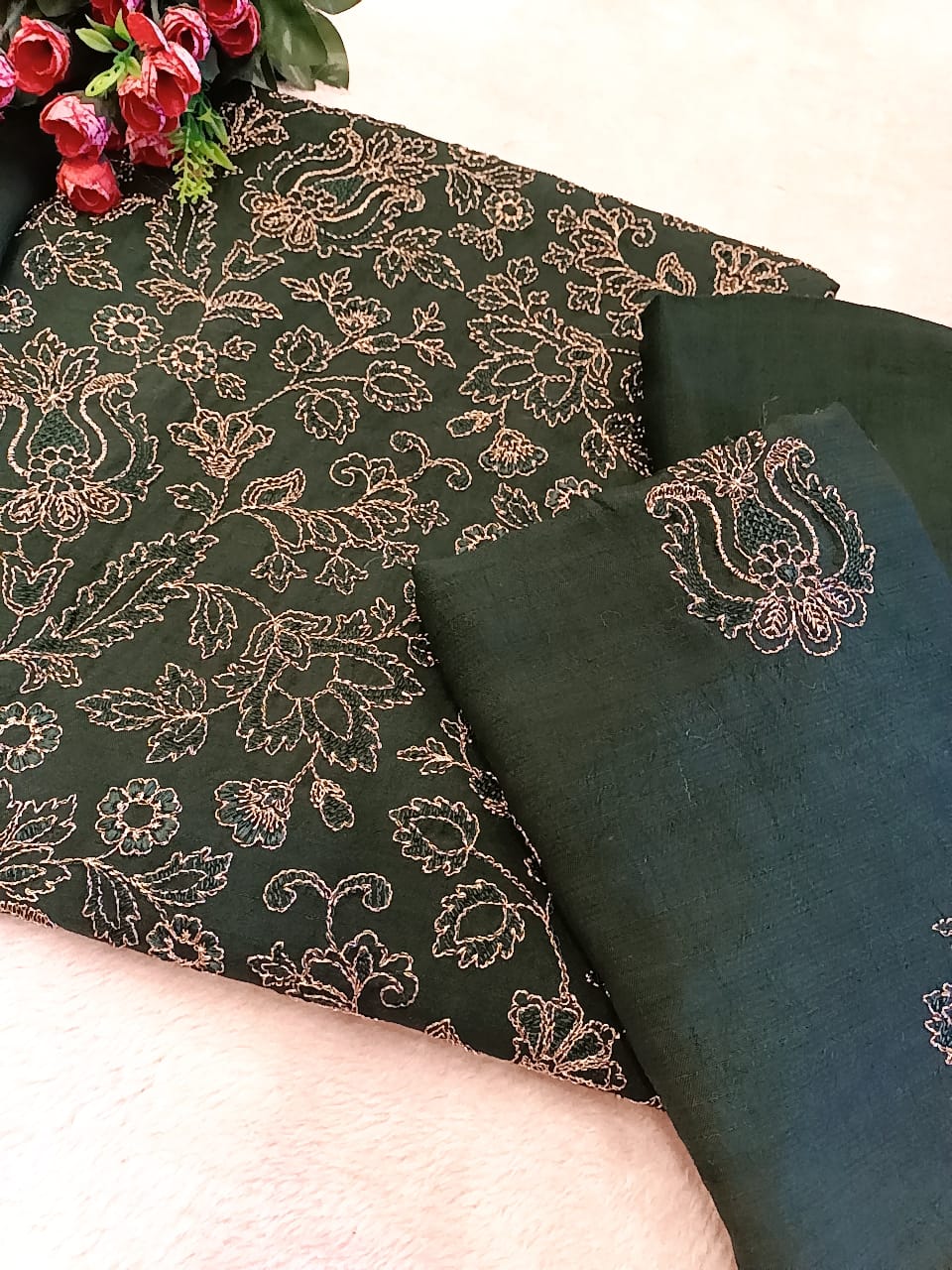 Raw Silk Party Wear - SUNNY Embroidery Creations