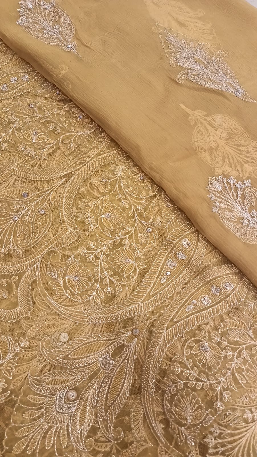 Golden Glow Party Wear - SUNNY Embroidery Creations