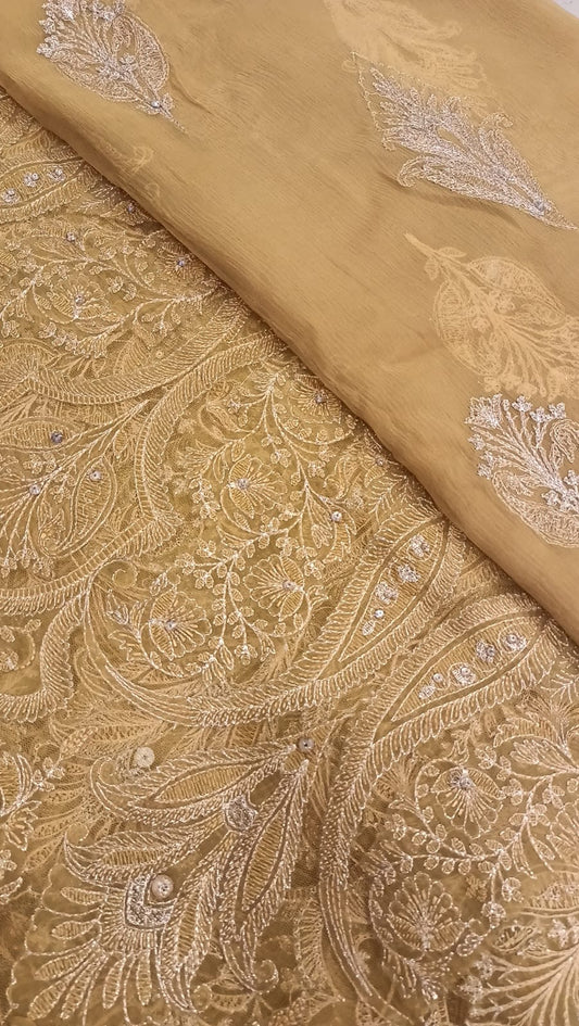 Golden Glow Party Wear - SUNNY Embroidery Creations