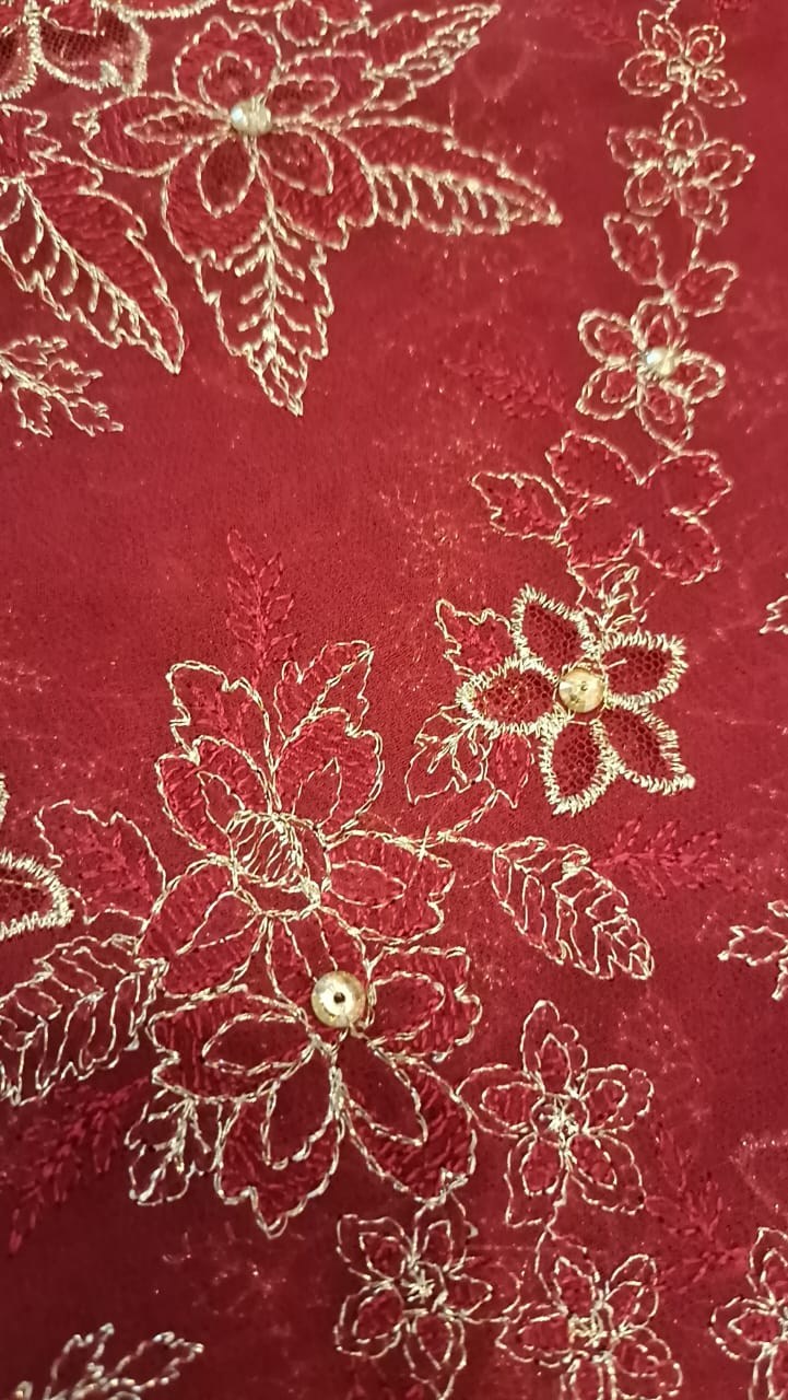 Ruby Rouge Party Wear - SUNNY Embroidery Creations